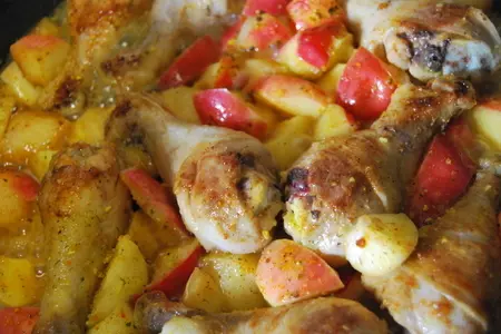Курочка в яблочках: шаг 3