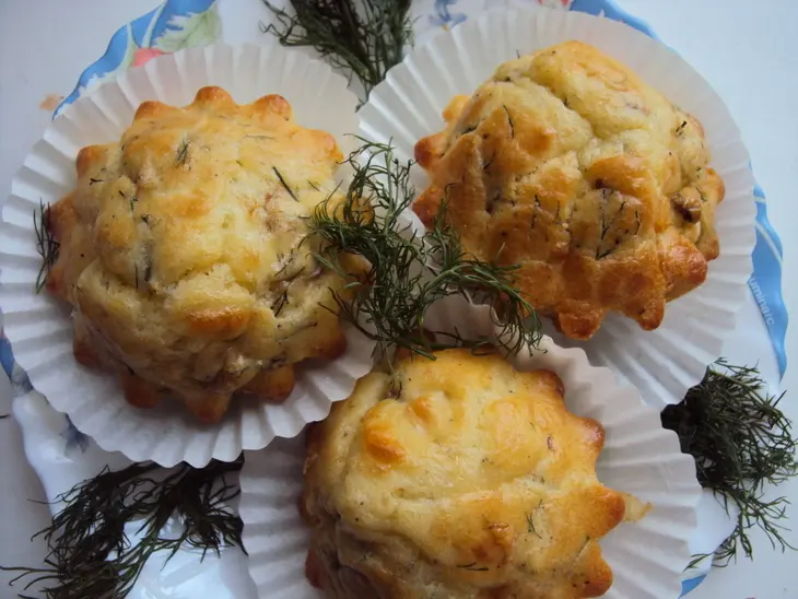 Кексы с копченой рыбой и фетой (cake au poisson fumé et à la feta): шаг 3