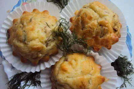 Кексы с копченой рыбой и фетой (cake au poisson fumé et à la feta): шаг 3