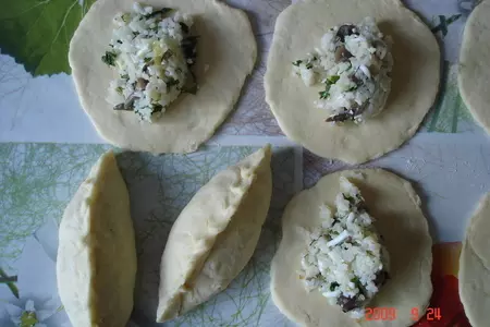 Пирожки с рисом и грибами: шаг 6