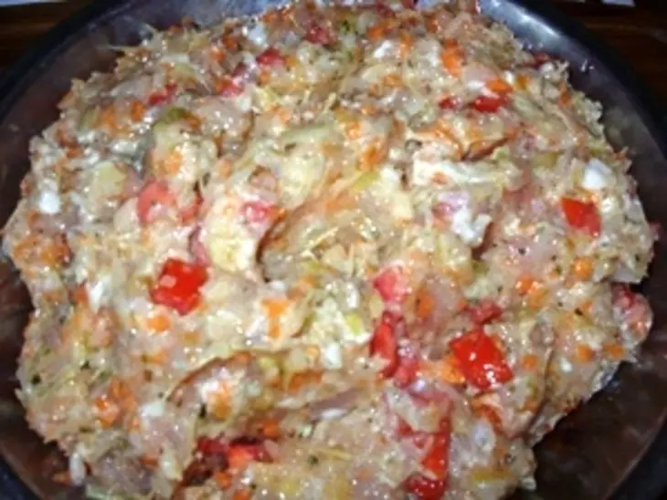 Куриный хлебец с овощами, с "сырно-куражной" начинкой: шаг 3