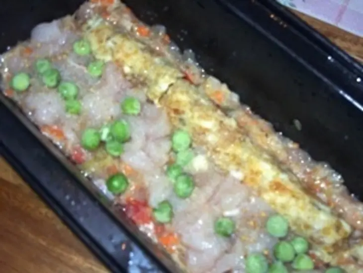 Куриный хлебец с овощами, с "сырно-куражной" начинкой: шаг 5
