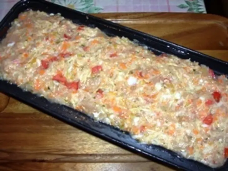 Куриный хлебец с овощами, с "сырно-куражной" начинкой: шаг 6