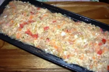 Куриный хлебец с овощами, с "сырно-куражной" начинкой: шаг 6