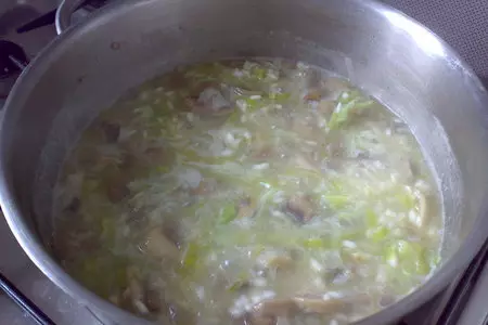 Ризотто  с луком пореем и грибами: шаг 6