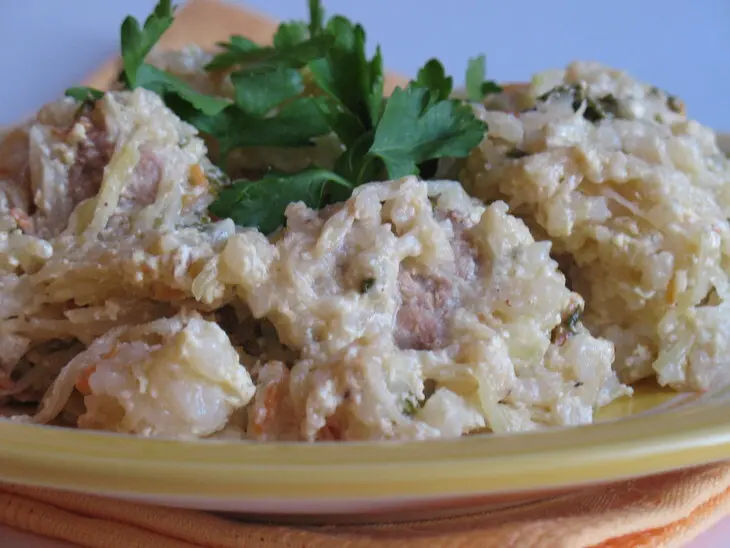 Мясные шарики с рисом и кольраби.: шаг 6