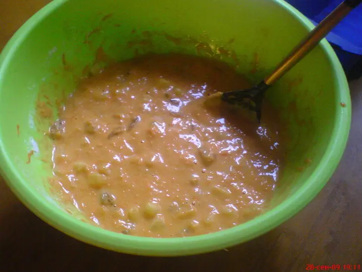 Тыквенный  пирог с ананасом и изюмом: шаг 3
