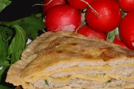 Мясные уголки или слоёные чебуреки.: шаг 7