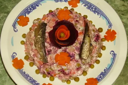 Винегрет с шпротами: шаг 1