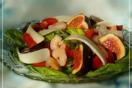 Салат с инжиром, козьим сыром и креветками: шаг 2