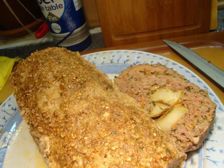 Мясной хлеб  с картофельной начинкой: шаг 7
