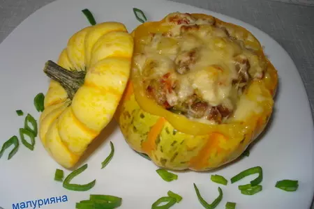 Свиное рагу с картофелем в тыкве под сметанным соусом: шаг 9