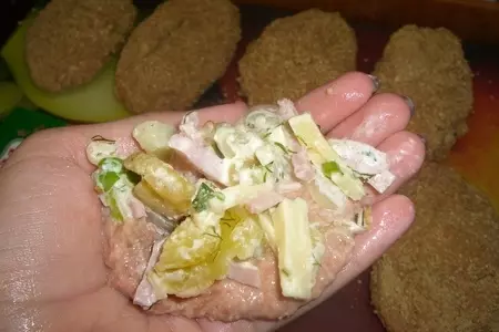 Котлеты куриные, а внутри гарнир:): шаг 7