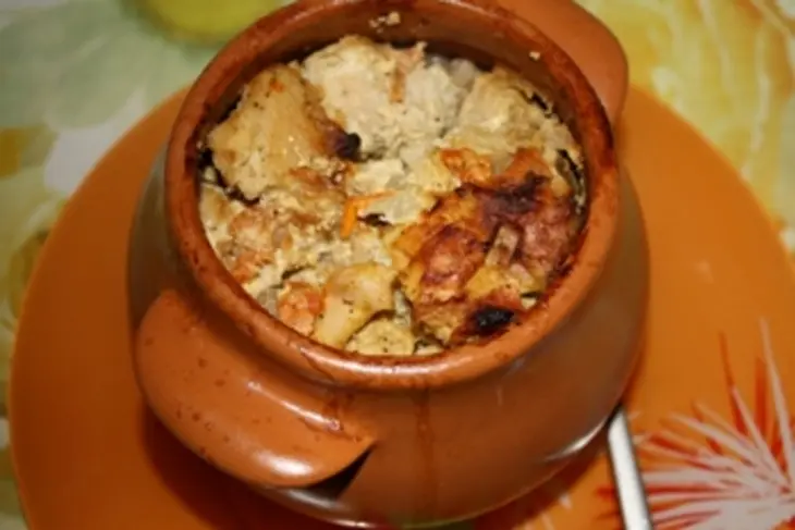 Перловка с курицей в горшочке: шаг 9