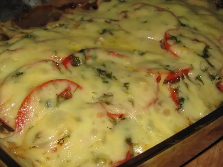 Куриная грудка, запечённая с баклажанами и помидорами: шаг 6