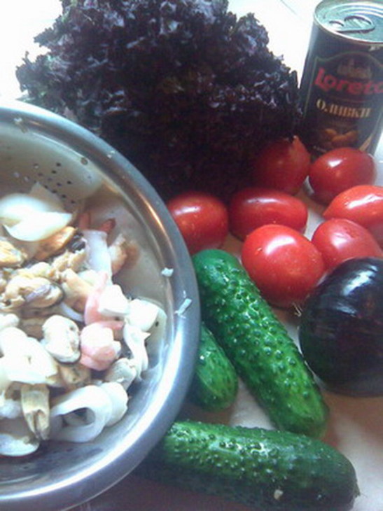 Салат из овощей и морепродуктов «хорватия в миниатюре»: шаг 2