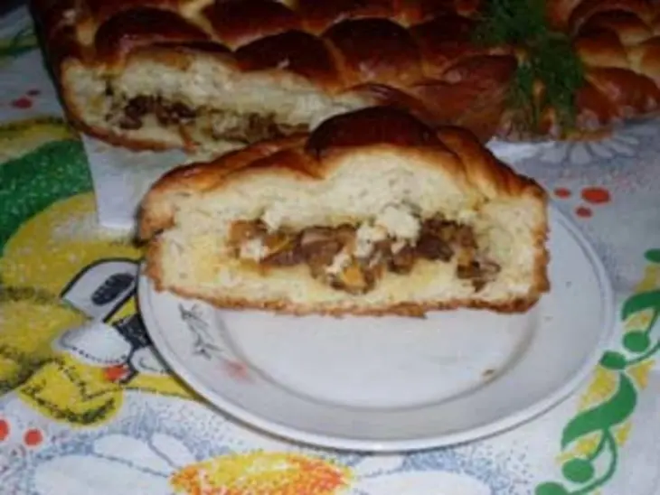 Пирог "кузовок с грибами": шаг 7
