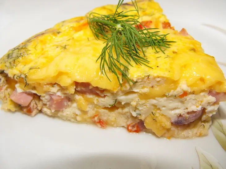 Сырная запеканка с помидорами и ветчиной: шаг 8