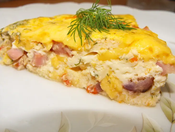 Сырная запеканка с помидорами и ветчиной: шаг 9