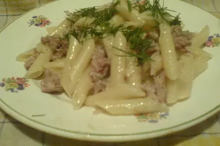 Макароны с колбасками и укропом: шаг 6