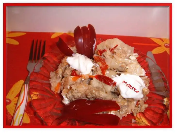 Запеканка из цветной капусты, мяса и овощей, уложенные слоями: шаг 7