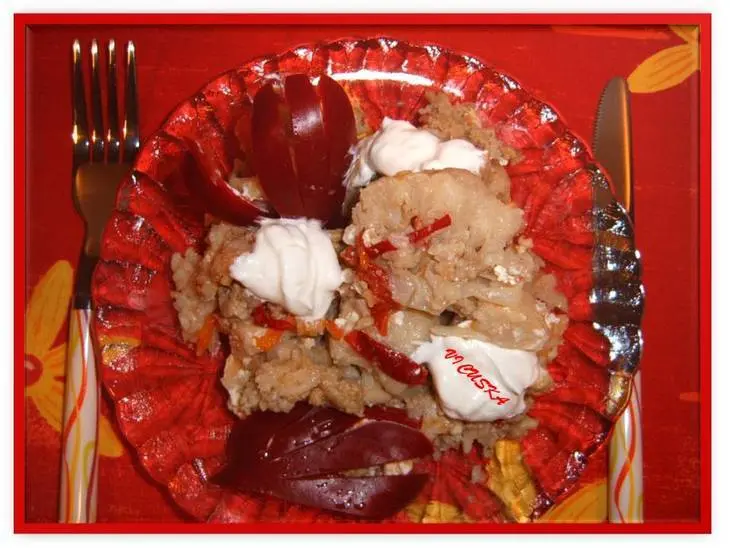 Запеканка из цветной капусты, мяса и овощей, уложенные слоями: шаг 8