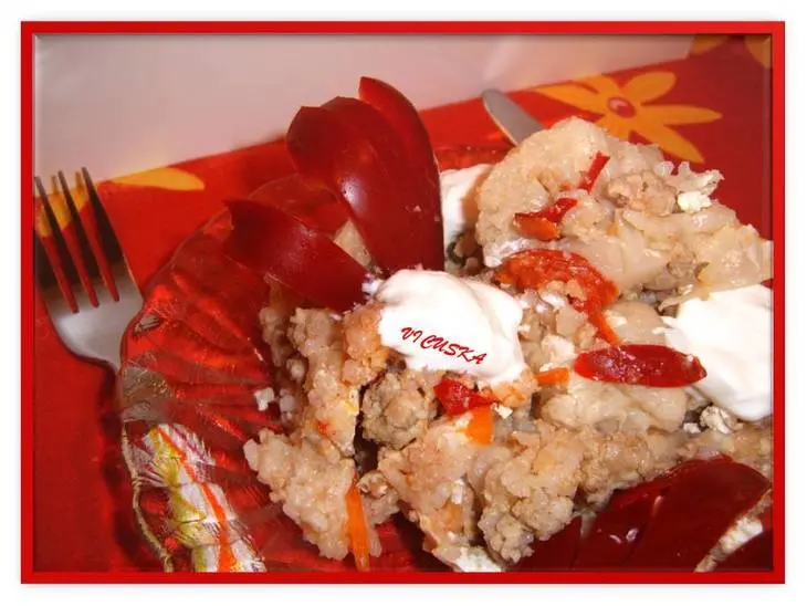 Запеканка из цветной капусты, мяса и овощей, уложенные слоями: шаг 9