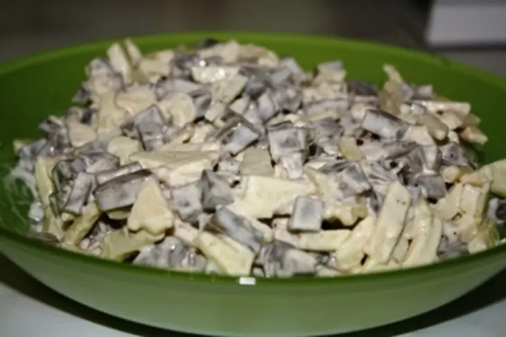 Салат из печени с яблоками: шаг 3