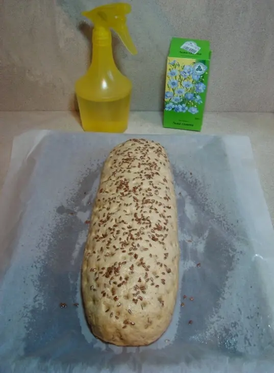 Пшенично-ржаной хлеб на картофельной закваске с семенами льна, сыром, луком и помидорами: шаг 9