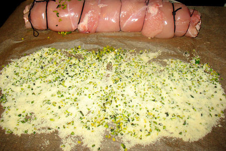Куриные рулетики в фисташковой корочке (rollata in crosta di pistacchi): шаг 4