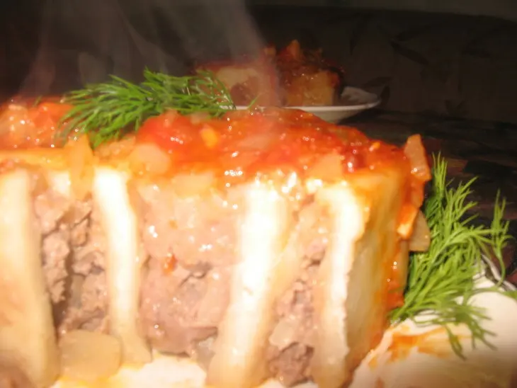 Мясные розочки: шаг 9