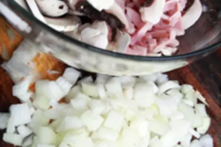 Сырный торт с ветчиной и грибами: шаг 8