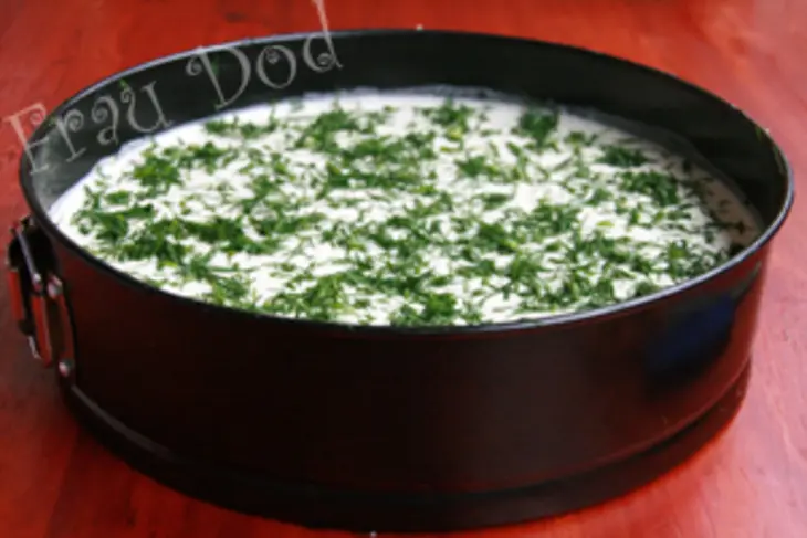 Сырный торт с ветчиной и грибами: шаг 10