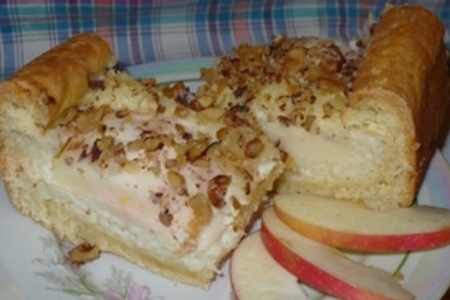 Открытый  яблочно-рисово-лимонно-ореховый пирог: шаг 7