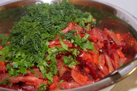 Овощной салат-гарнир с горчично-хреновой заправкой: шаг 2