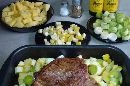 Бедро индейки с овощами, пореем и майораном: шаг 4