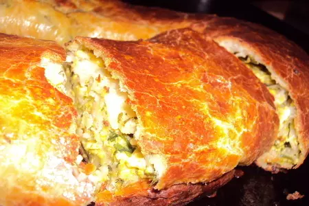 Вертута молдавская с яйцом, луком и зеленью: шаг 7