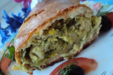 Вертута молдавская с яйцом, луком и зеленью: шаг 9