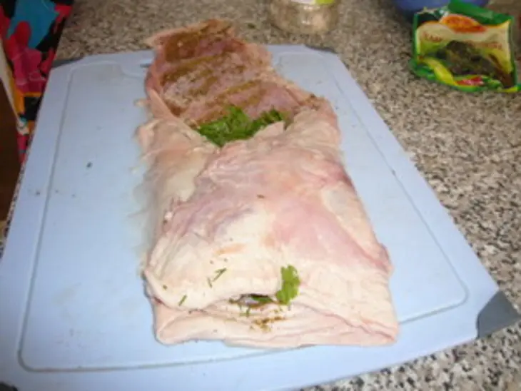 Рулет мясной из бараньей брюшинки: шаг 3