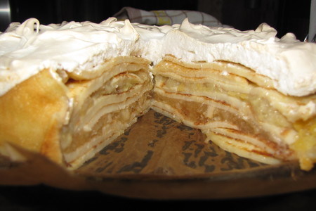 Десертный блинный пирог "под белым покрывалом": шаг 8