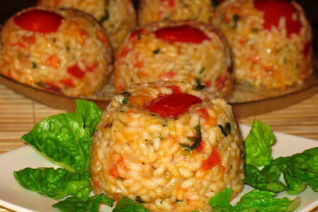 Рисовые тимбали с моцареллой(sformatini di riso alla mozzarella): шаг 6