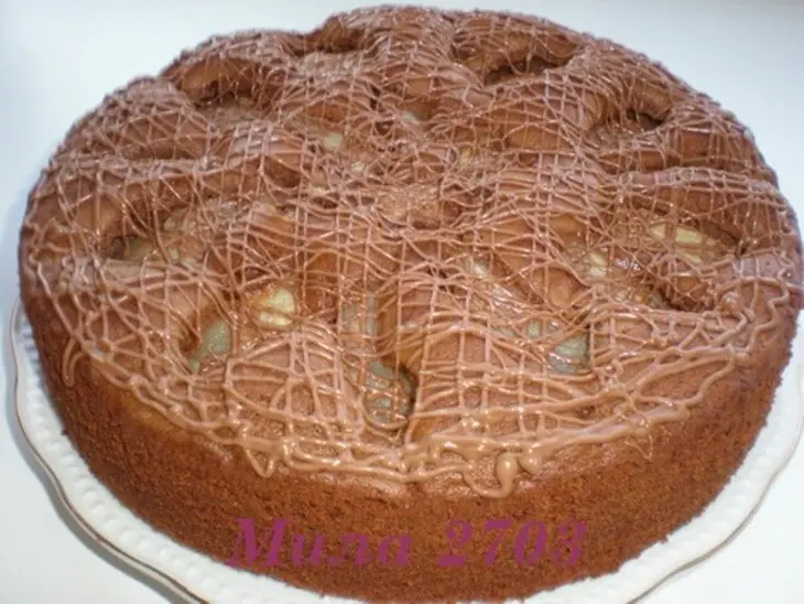Шоколадный пирог с грушами: шаг 4
