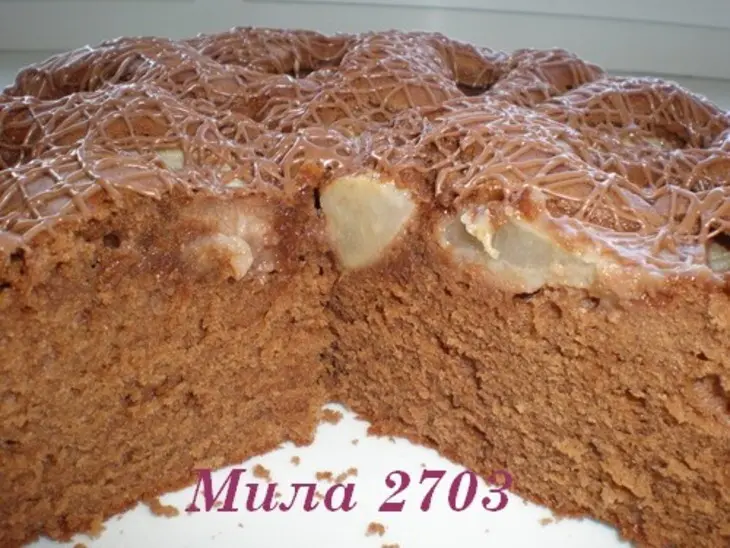 Шоколадный пирог с грушами: шаг 5