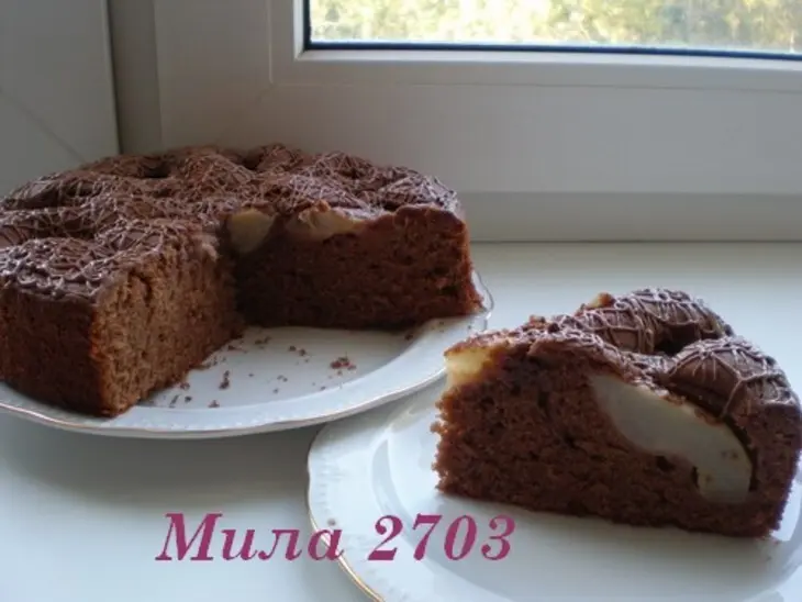 Шоколадный пирог с грушами: шаг 6