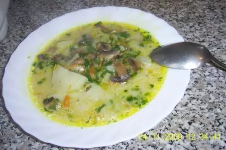 Суп грибной с плавленным сыром: шаг 4