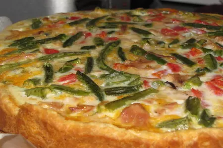 Киш с курицей и стручковой фасолью.: шаг 4