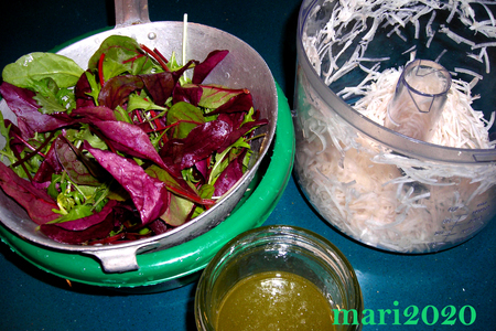 Салат из топинамбуpа и салатной смеси молодых листиков baby: шаг 2