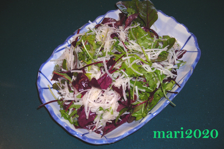 Салат из топинамбуpа и салатной смеси молодых листиков baby: шаг 3