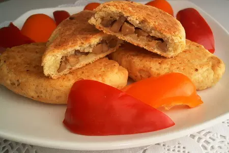 Тесто творожное, пирожки с грибами: шаг 4