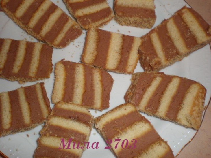 «полосатое» пирожное без выпечки (очень вкусно и просто): шаг 9